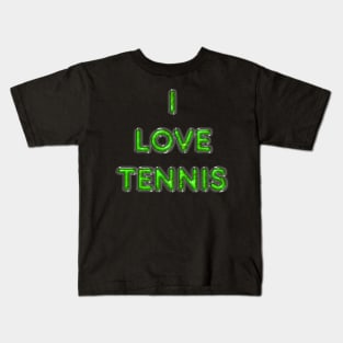 I Love Tennis - Green Kids T-Shirt